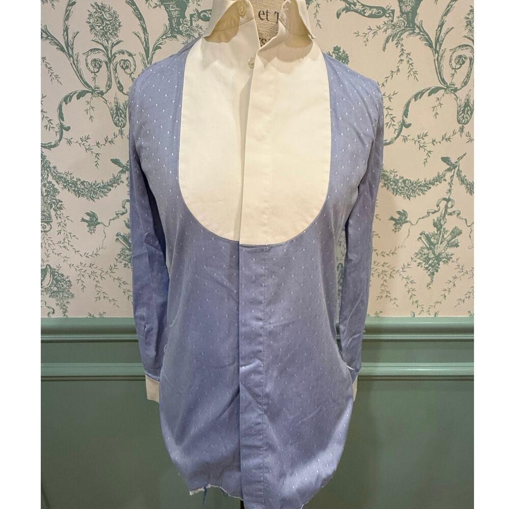 DSQUARED2 Blue Polka Dot Tuxedo Bib Shirt IT 42 US 6 Staff International 2014⁠